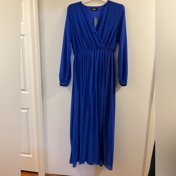 13. Lulus Wondrous Water Lilies Royal Blue Maxi Dress - Picture 13 of 16
